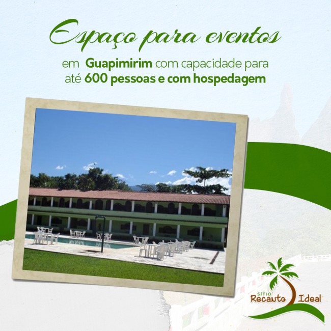 Espaço para evento em Guapimirim com capacidade para até 600 pessoas e com hospedagem