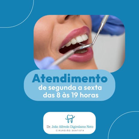 Atendimento de segunda a sexta das 8 às 19 horas