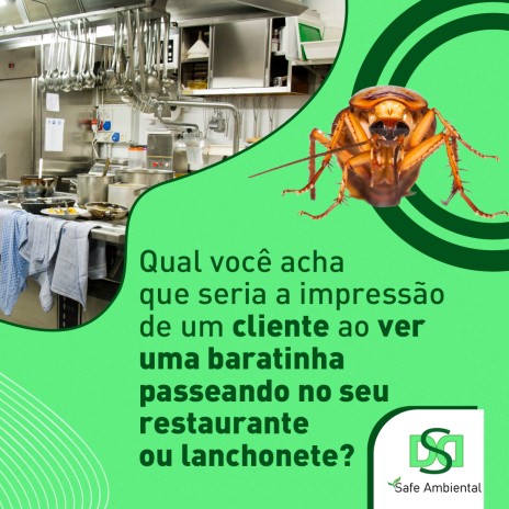 Qual você acha que seria a impressão de um cliente ao ver uma baratinha passeando no seu restaurante ou lanchonete?