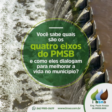 Você sabe quais são os quatro eixos do PMSB e como eles dialogam para melhorar a vida no município?