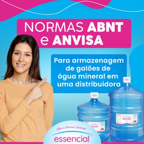 Normas ABNT e Anvisa para armazenagem de galões de água mineral em uma distribuidora