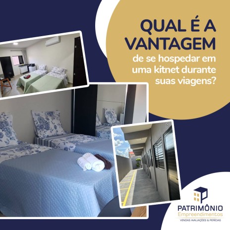 Qual é a vantagem de se hospedar em uma kitnet durante suas viagens?