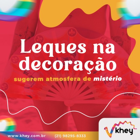 Leques na decoração sugerem atmosfera de mistério