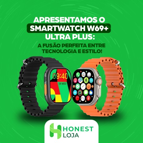 Apresentamos o Smartwatch W69+ Ultra Plus: a fusão perfeita entre tecnologia e estilo!