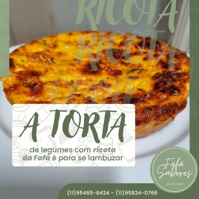 A torta de legumes com ricota da Fafá é para se lambuzar