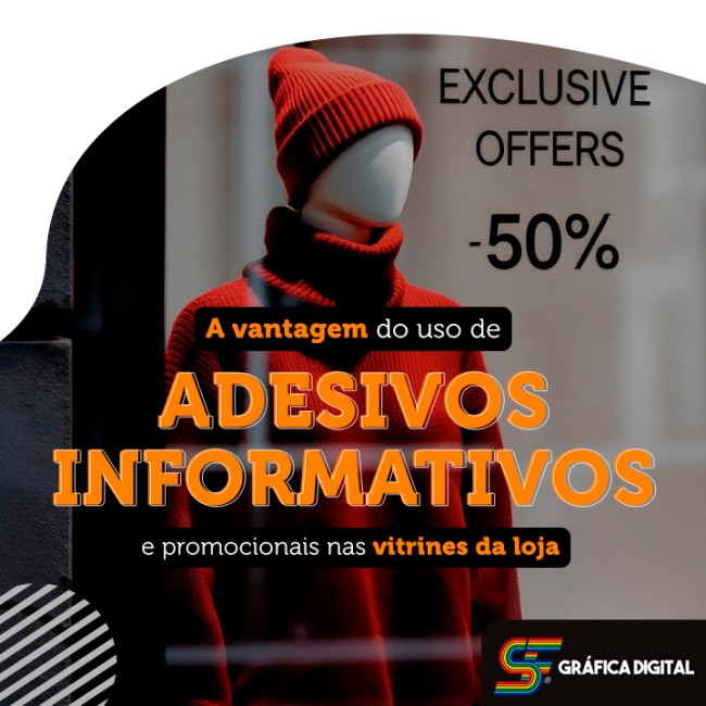 A vantagem do uso de adesivos informativos e promocionais nas vitrines da loja