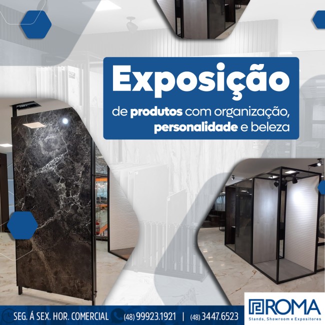 Exposição de produtos com organização, personalidade e beleza