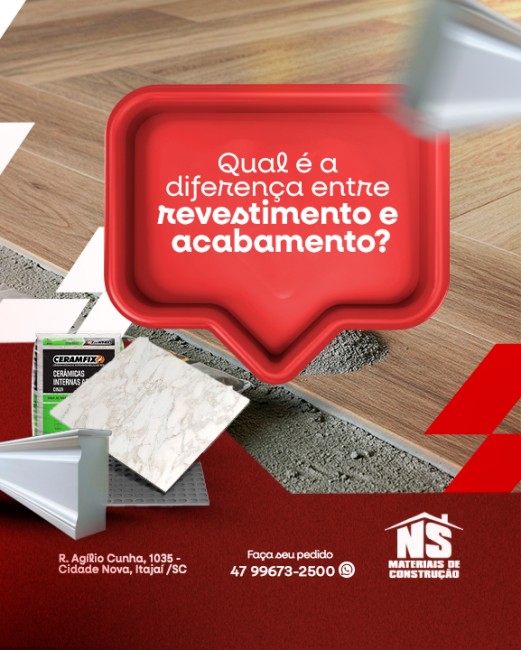 Qual é a diferença entre revestimento e acabamento?