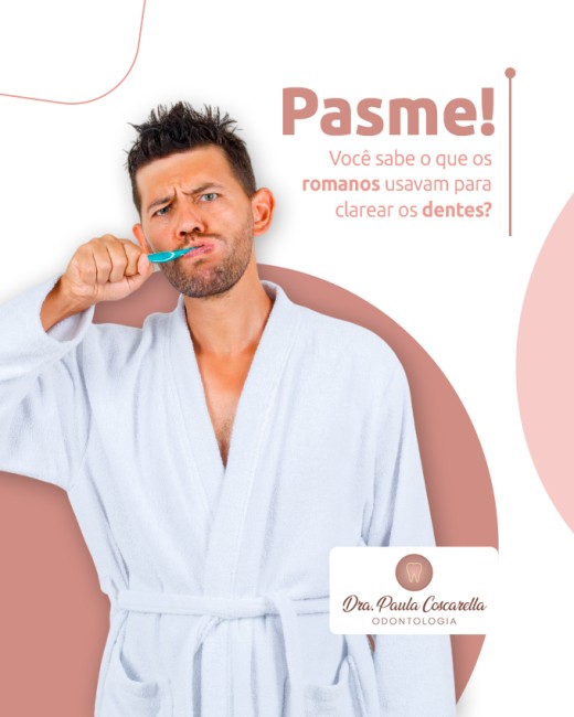 Pasme! Você sabe o que os romanos usavam para clarear os dentes?