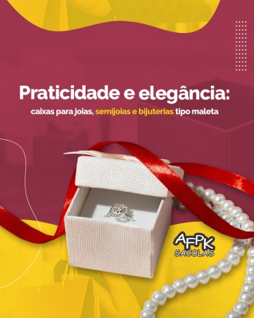 Praticidade e elegância: caixas para joias, semijoias e bijuterias tipo maleta