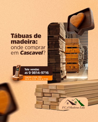 Tábuas de madeira: onde comprar em Cascavel?
