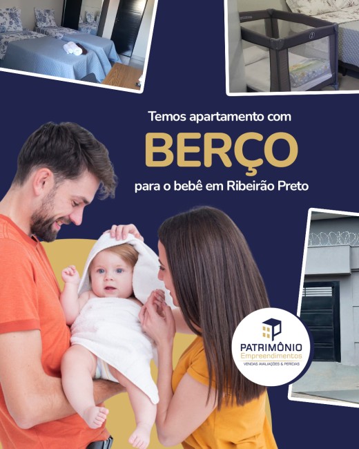 Temos apartamento com berço para o bebê em Ribeirão Preto