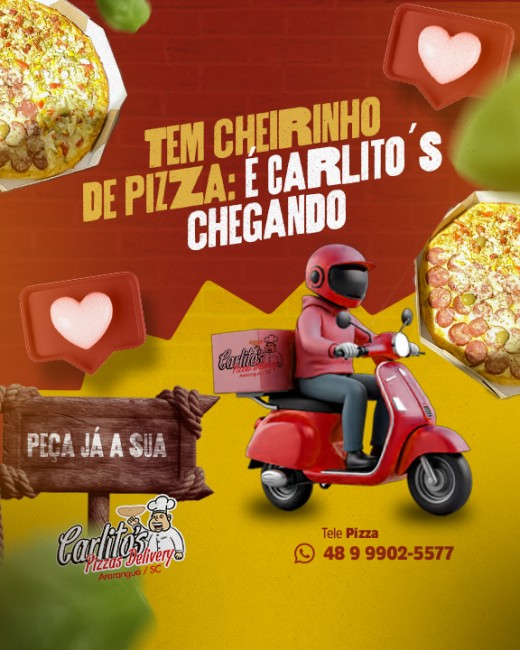 Tem cheirinho de pizza: é Carlito´s chegando