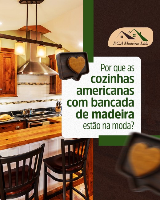 Por que as cozinhas americanas com bancada de madeira estão na moda?