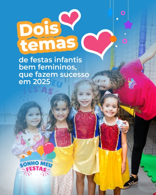 Dois temas de festas infantis bem femininos, que fazem sucesso em 2025