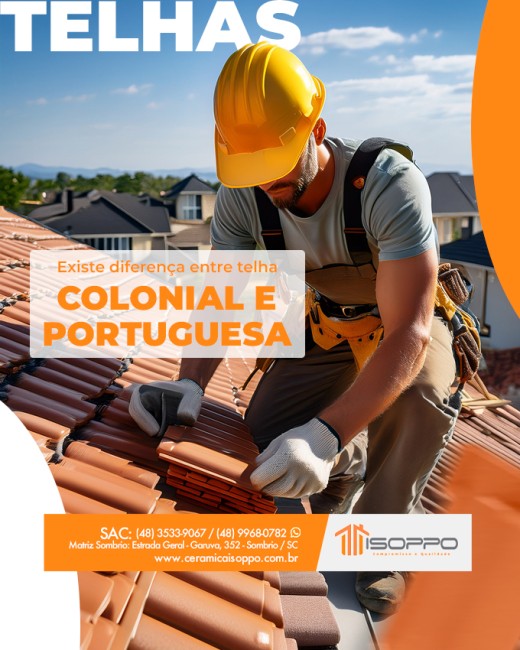 Existe diferença entre telha colonial e portuguesa