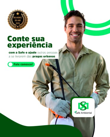 Conte sua experiência com a Safe e ajude outras pessoas a se livrarem das pragas urbanas