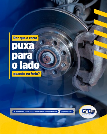 Por que o carro puxa para o lado quando eu freio?