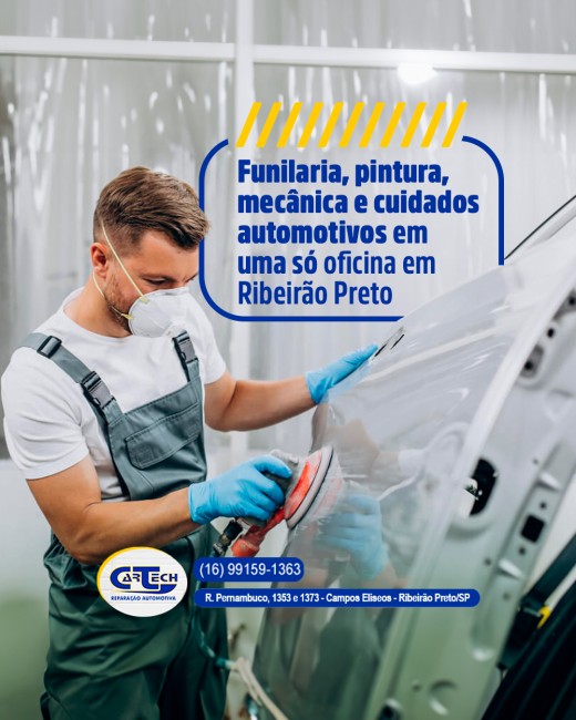 Funilaria, pintura, mecânica e cuidados automotivos em uma só oficina em Ribeirão Preto