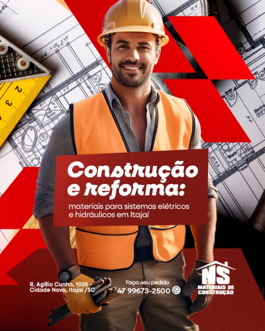 Construção e reforma: materiais para sistemas elétricos e hidráulicos em Itajaí