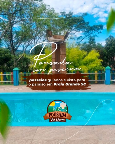Pousada com piscina, passeios guiados e vista para o paraíso em Praia Grande SC