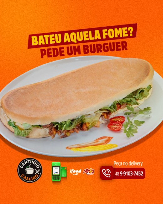 Bateu aquela fome? Pede um burguer!