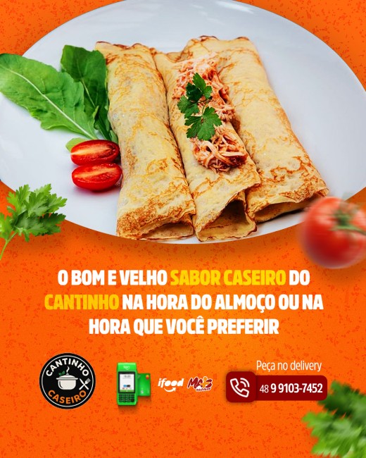 O bom e velho sabor caseiro do Cantinho na hora do almoço ou na hora que você preferir