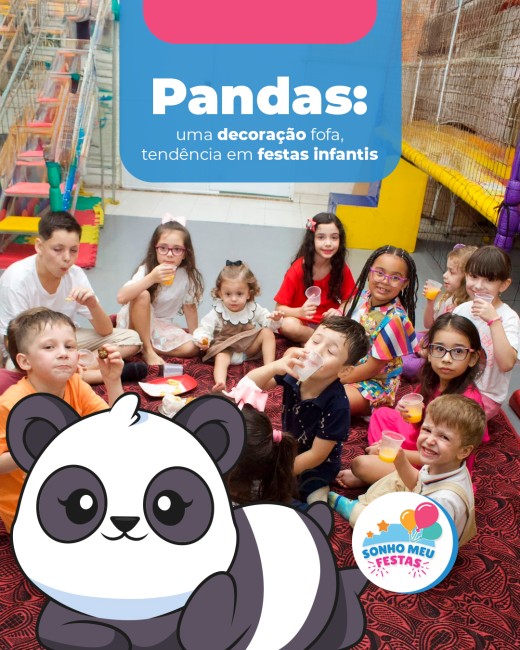 Pandas: uma decoração fofa, tendência em festas infantis