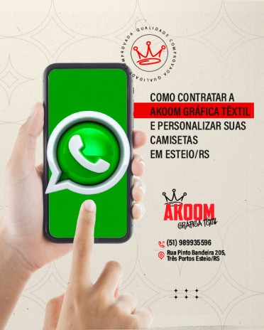 Como contratar a Akoom Gráfica Têxtil e personalizar suas camisetas em Esteio/RS