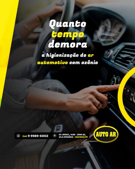 Quanto tempo demora a higienização do ar automotivo com ozônio
