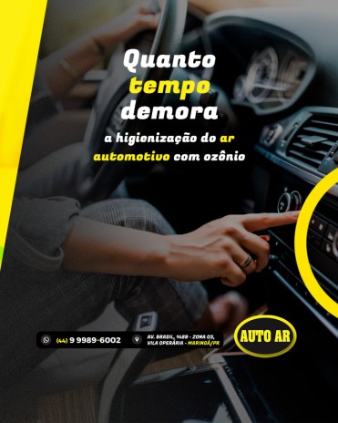 Quanto tempo demora a higienização do ar automotivo com ozônio