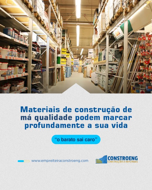 Materiais de construção de má qualidade podem marcar profundamente a sua vida