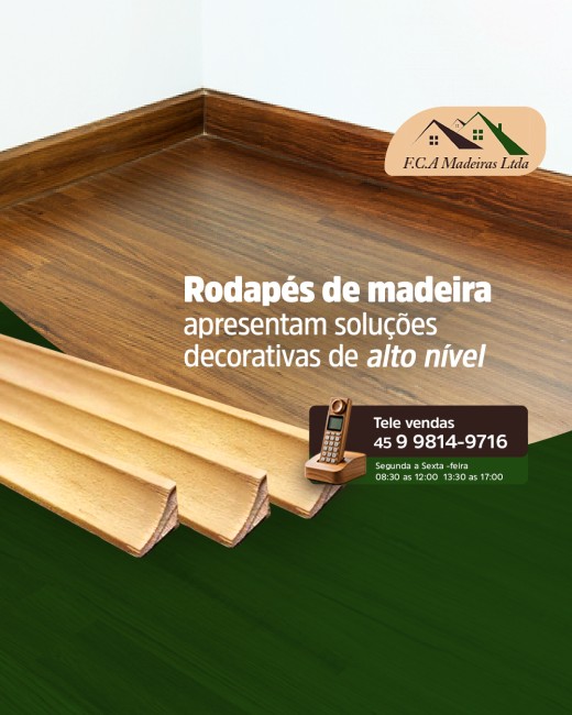 Rodapés de madeira apresentam soluções decorativas de alto nível