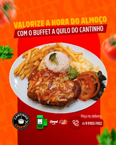 Valorize a hora do almoço com o buffet a quilo do Cantinho