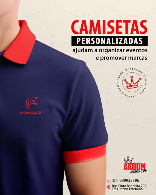 Camisetas personalizadas ajudam a organizar eventos e promover marcas