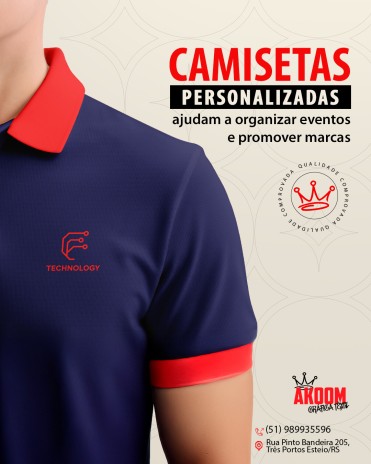 Camisetas personalizadas ajudam a organizar eventos e promover marcas