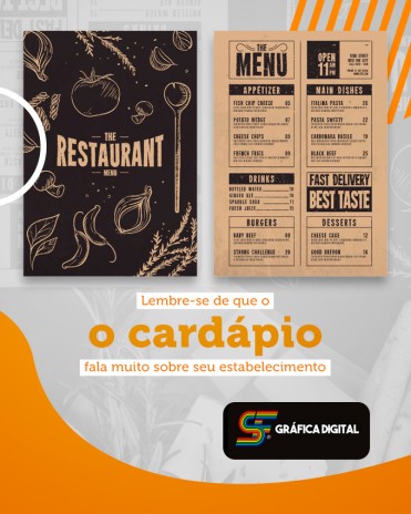 Lembre-se de que o cardápio fala muito sobre seu estabelecimento