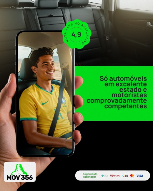 Só automóveis em excelente estado e motoristas comprovadamente competentes
