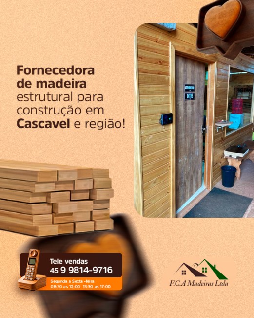 Fornecedora de madeira estrutural para construção em Cascavel e região