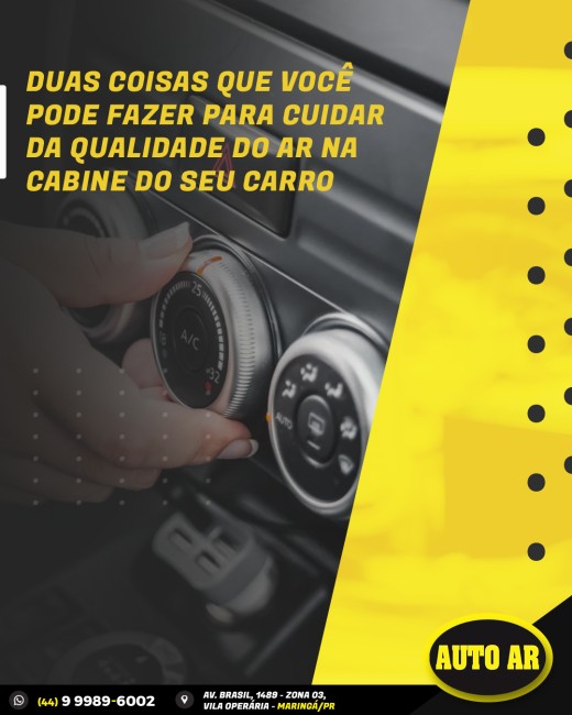 Duas coisas que você pode fazer para cuidar da qualidade do ar na cabine do seu carro