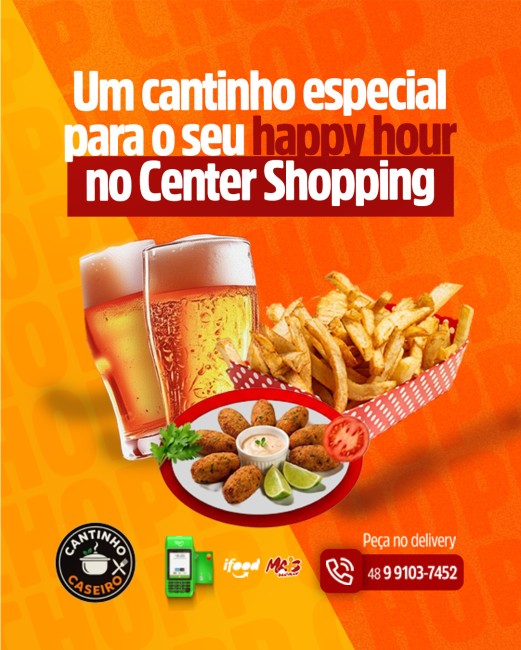 Um Cantinho especial para o seu happy hour no Center Shopping