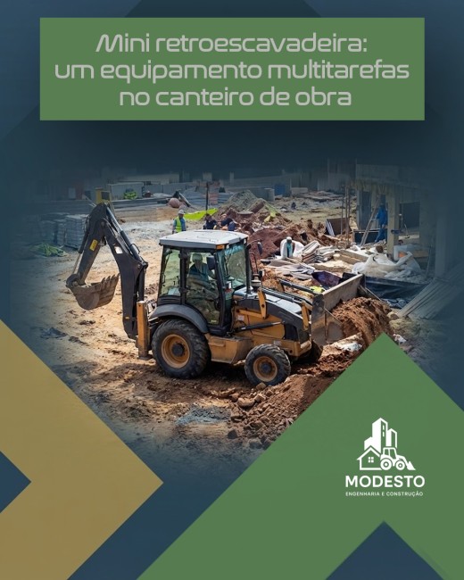 Mini retroescavadeira: um equipamento multitarefas no canteiro de obra
