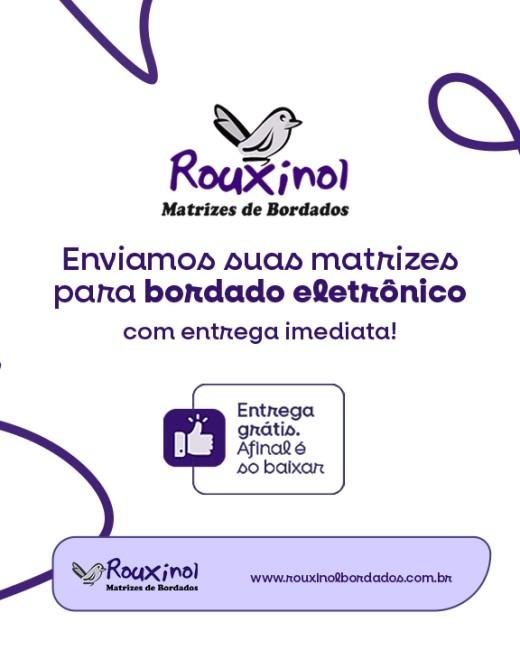 Enviamos suas matrizes para bordado eletrônico com entrega imediata