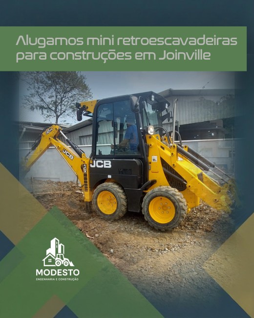Alugamos mini retroescavadeiras para construções em Joinville