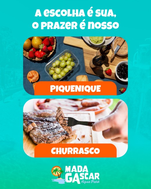 Piquenique ou churrasco? A escolha é sua, o prazer é nosso