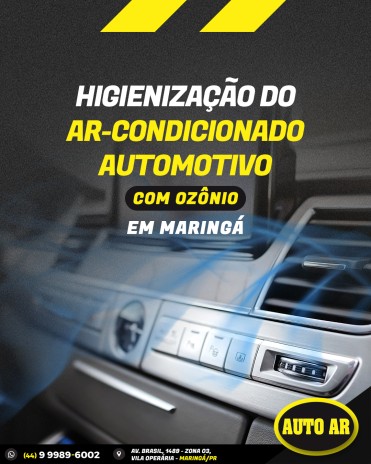 Higienização do ar-condicionado automotivo com ozônio em Maringá