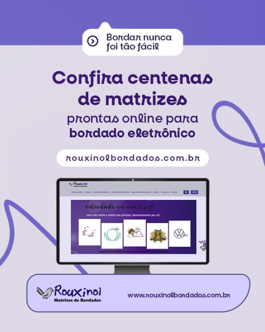 Confira centenas de matrizes prontas online para bordado eletrônico
