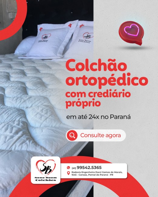 Colchão ortopédico com crediário próprio em até 24x no Paraná