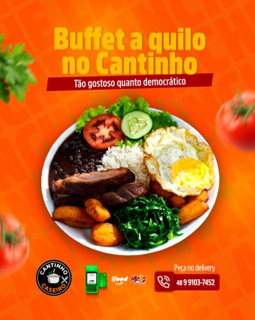 Buffet a quilo no Cantinho: tão gostoso quanto democrático