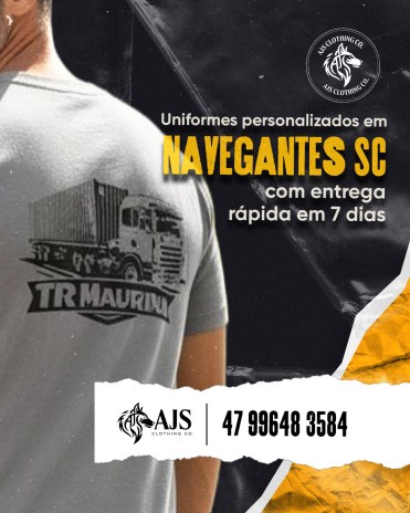 Uniformes personalizados em Navegantes SC com entrega rápida em 7 dias